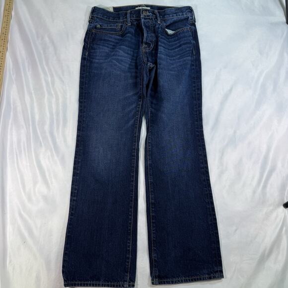 Abercrombie & Fitch Men Jeans 29x30 Blue Denim Bootcut Button Fly Pockets‎ Adult - Picture 1 of 9